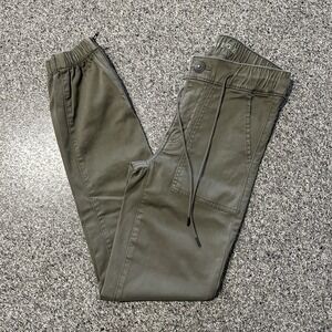 American Eagle Pants Womens 00 R 24x28 High Rise Skinny Jogger Army Green Zip